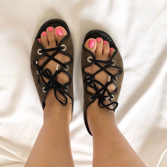 Opening Ceremony Juniper Suede Laced Sandals - Picture 2 of 12